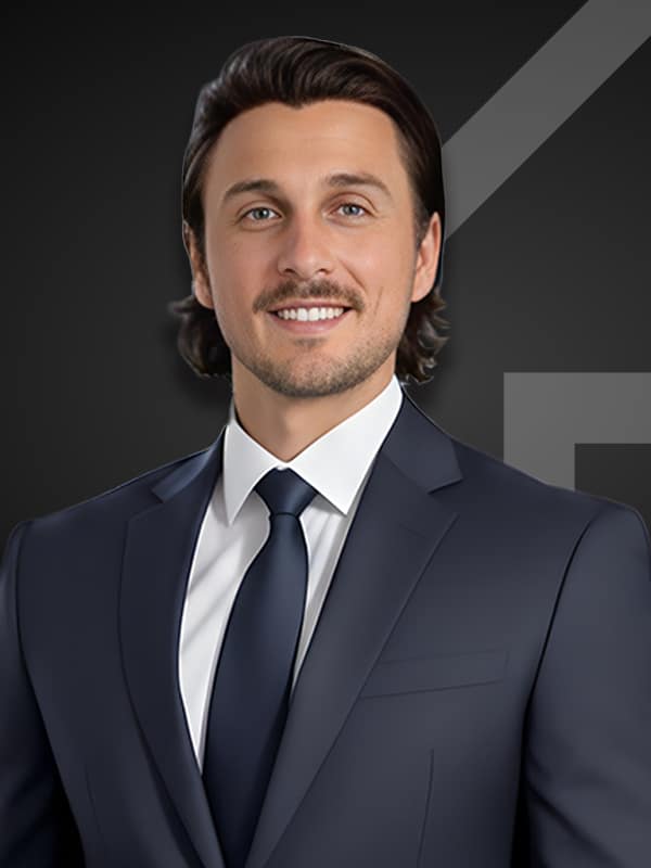 Larry Kovalak, Business Development Manager at Kash Mortgage Group, smiling in a professional suit against a dark background.